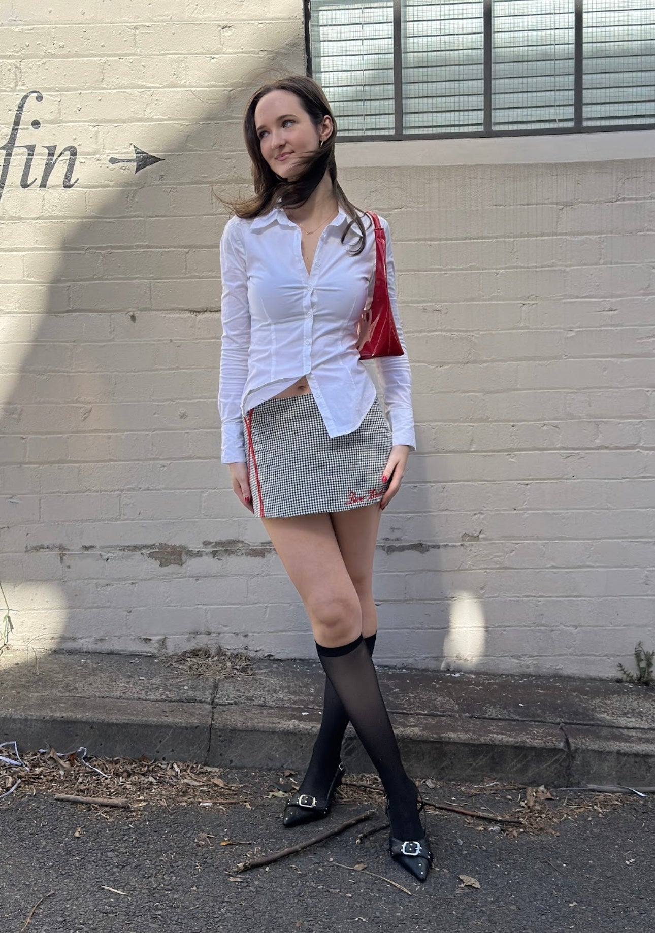 mini skirt in 'pomegranate'